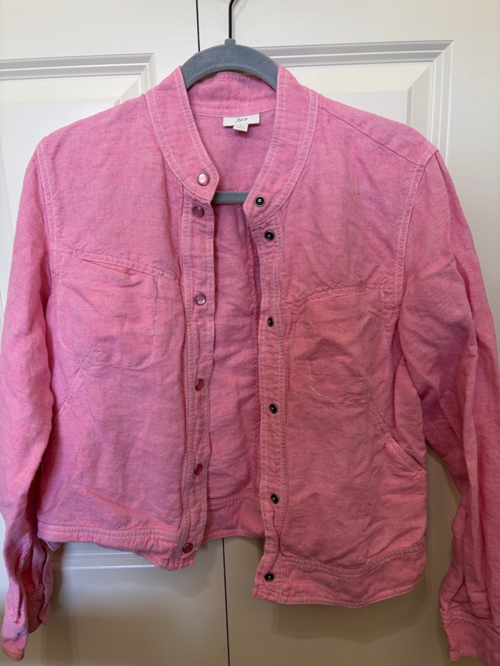 J. Jill Pink Snap-Front Jean Jacket